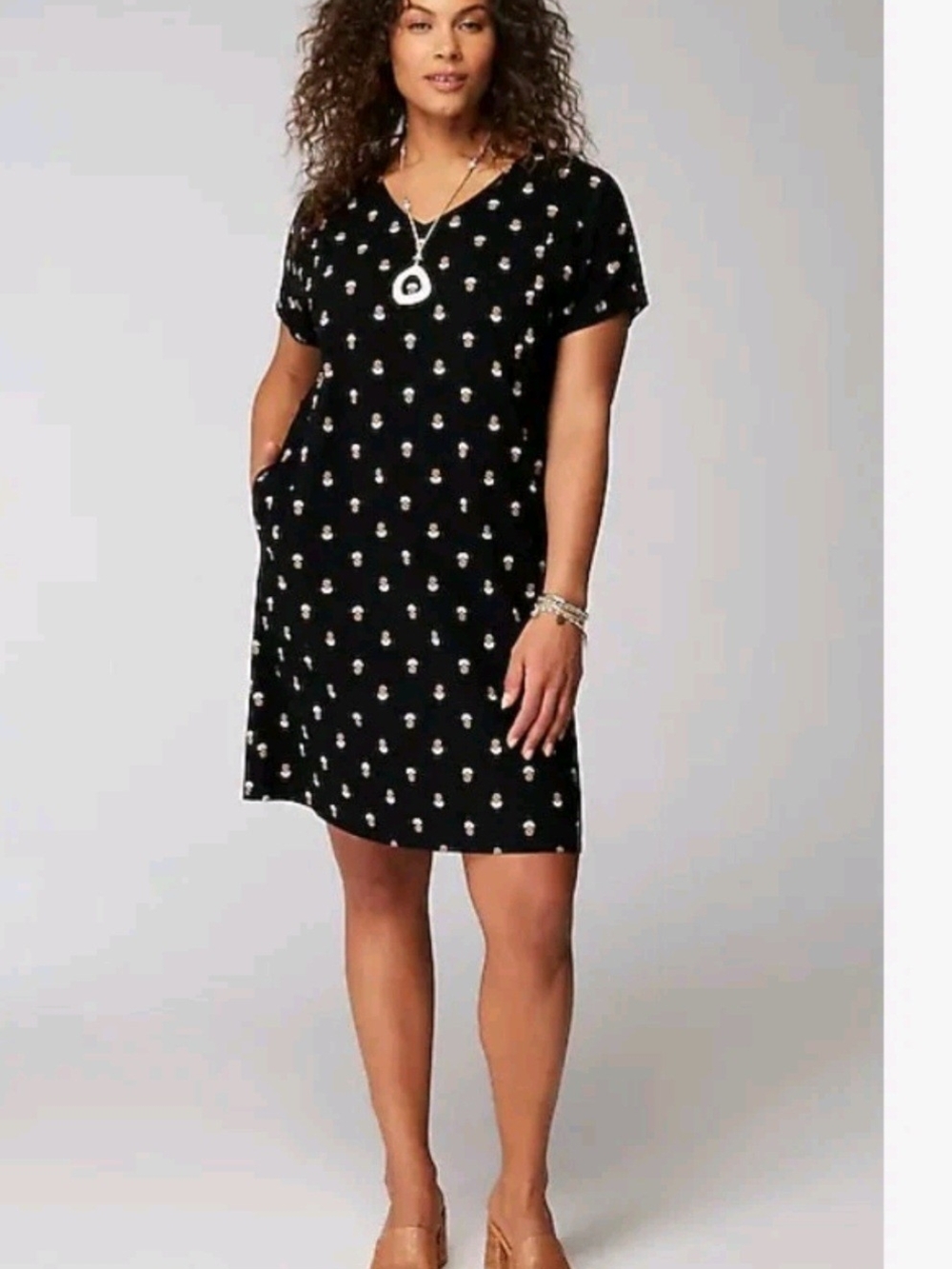 J. Jill Black Floral Cottagecore Organic Cotton Dress Sz. M